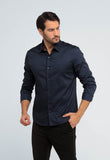 Camisa Calvin Klein ml Slim Fit Poliamida Marinho - Henri Store