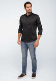 Camisa Calvin Klein ml Slim Fit Poliamida Preto - Henri Store