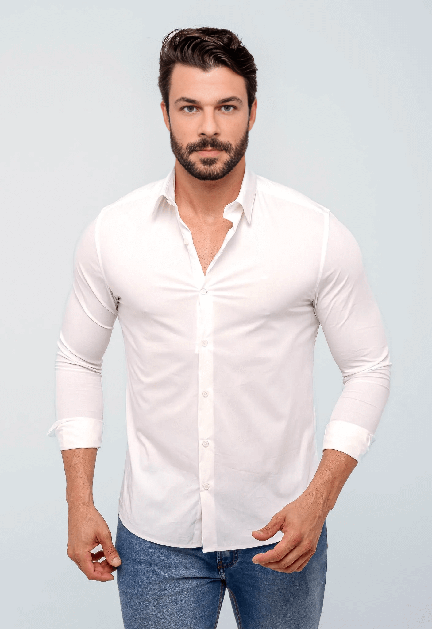 Camisa Calvin Klein Slim Cannes Basica Essential Branco - Henri Store