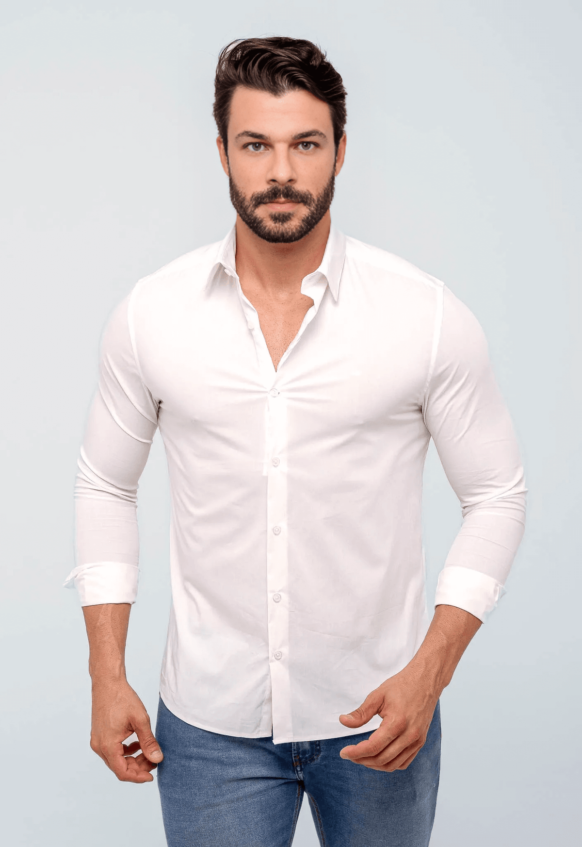 Camisa Calvin Klein Slim Cannes Basica Essential Branco - Henri Store