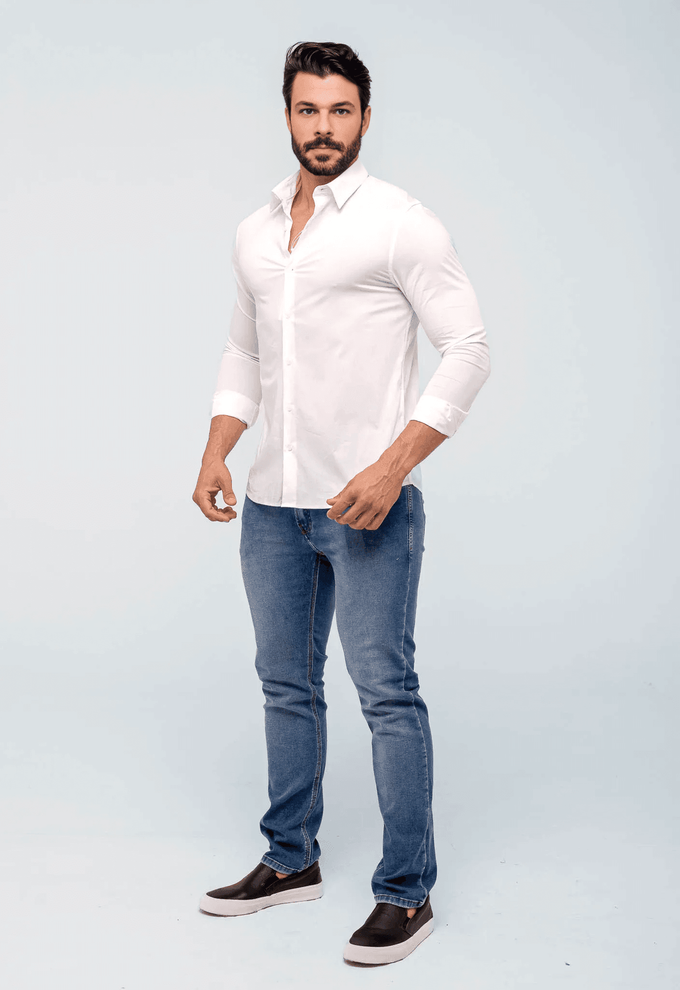 Camisa Calvin Klein Slim Cannes Basica Essential Branco - Henri Store