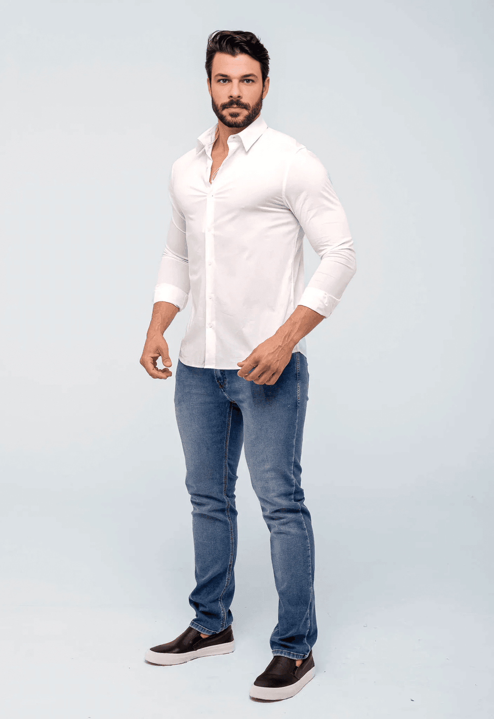 Camisa Calvin Klein Slim Cannes Basica Essential Branco - Henri Store