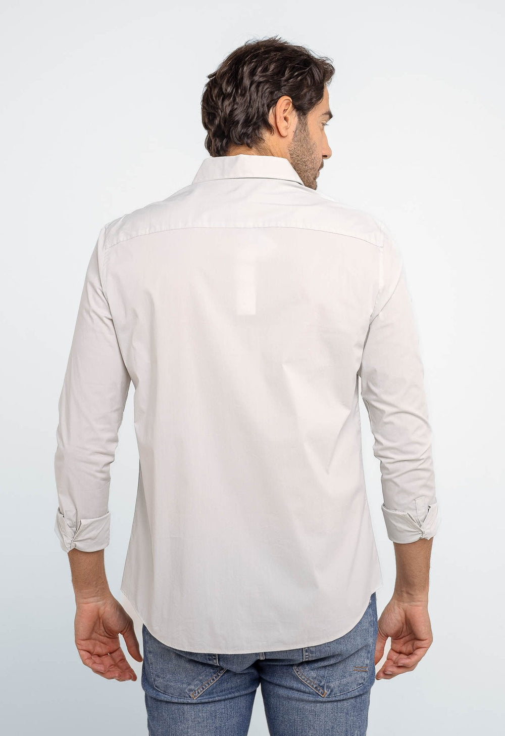 Camisa Calvin Klein Slim Fit Cannes Cinza Claro - Henri Store
