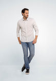 Camisa Calvin Klein Slim Fit Cannes Cinza Claro - Henri Store