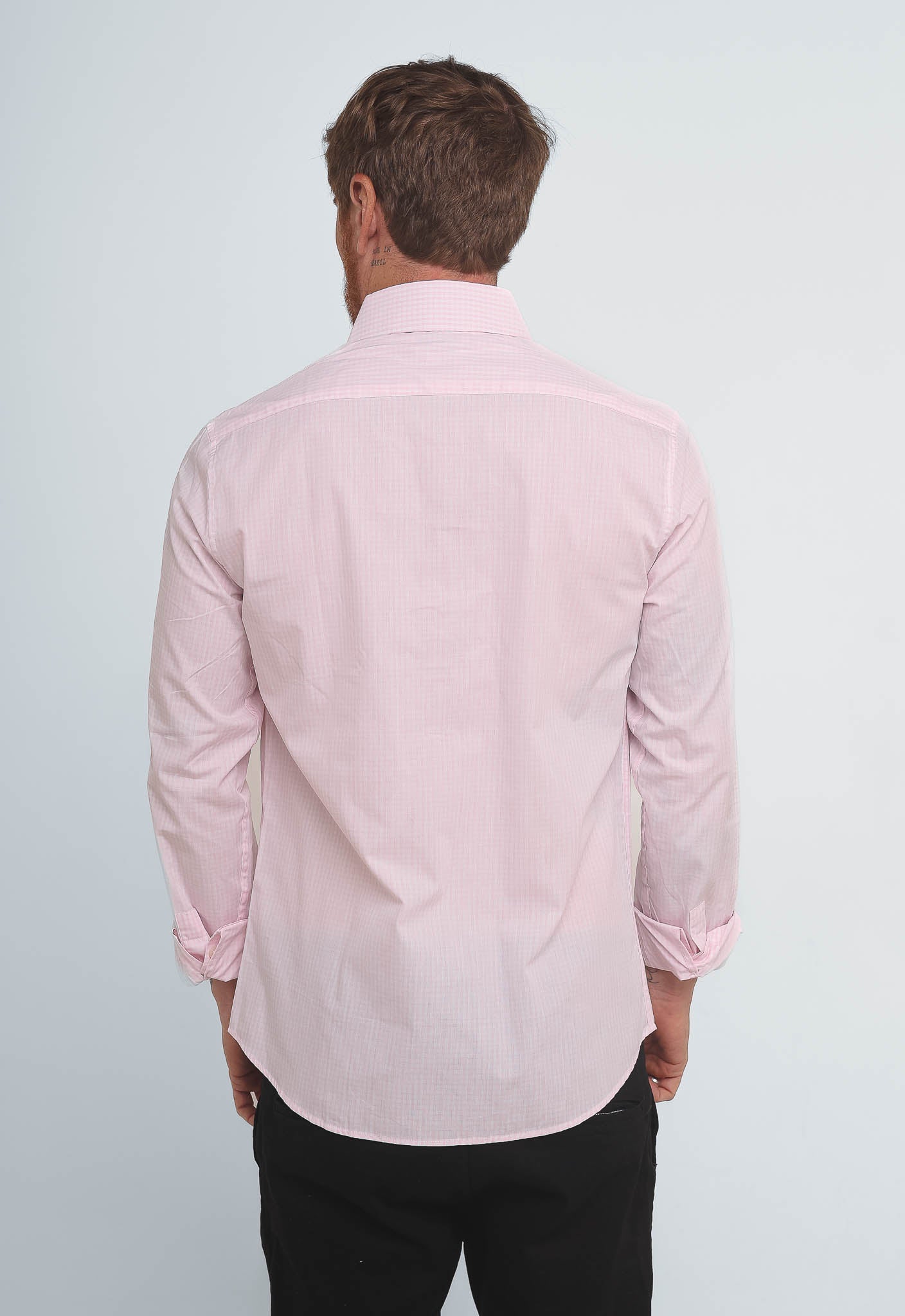 Camisa Calvin Klein Xadrez Ml Slim Pattern Rosa Claro - Henri Store