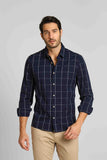 Camisa Calvin Klein Xadrez Slim Fit Marinho Ml - Henri Store