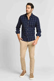 Camisa Calvin Klein Xadrez Slim Fit Marinho Ml - Henri Store
