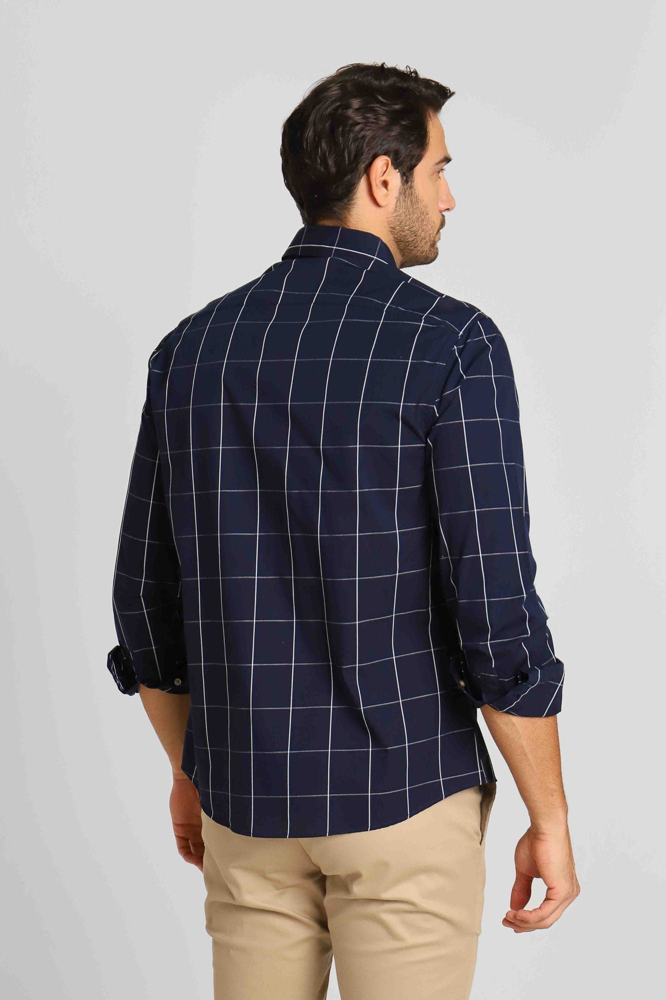Camisa Calvin Klein Xadrez Slim Fit Marinho Ml - Henri Store
