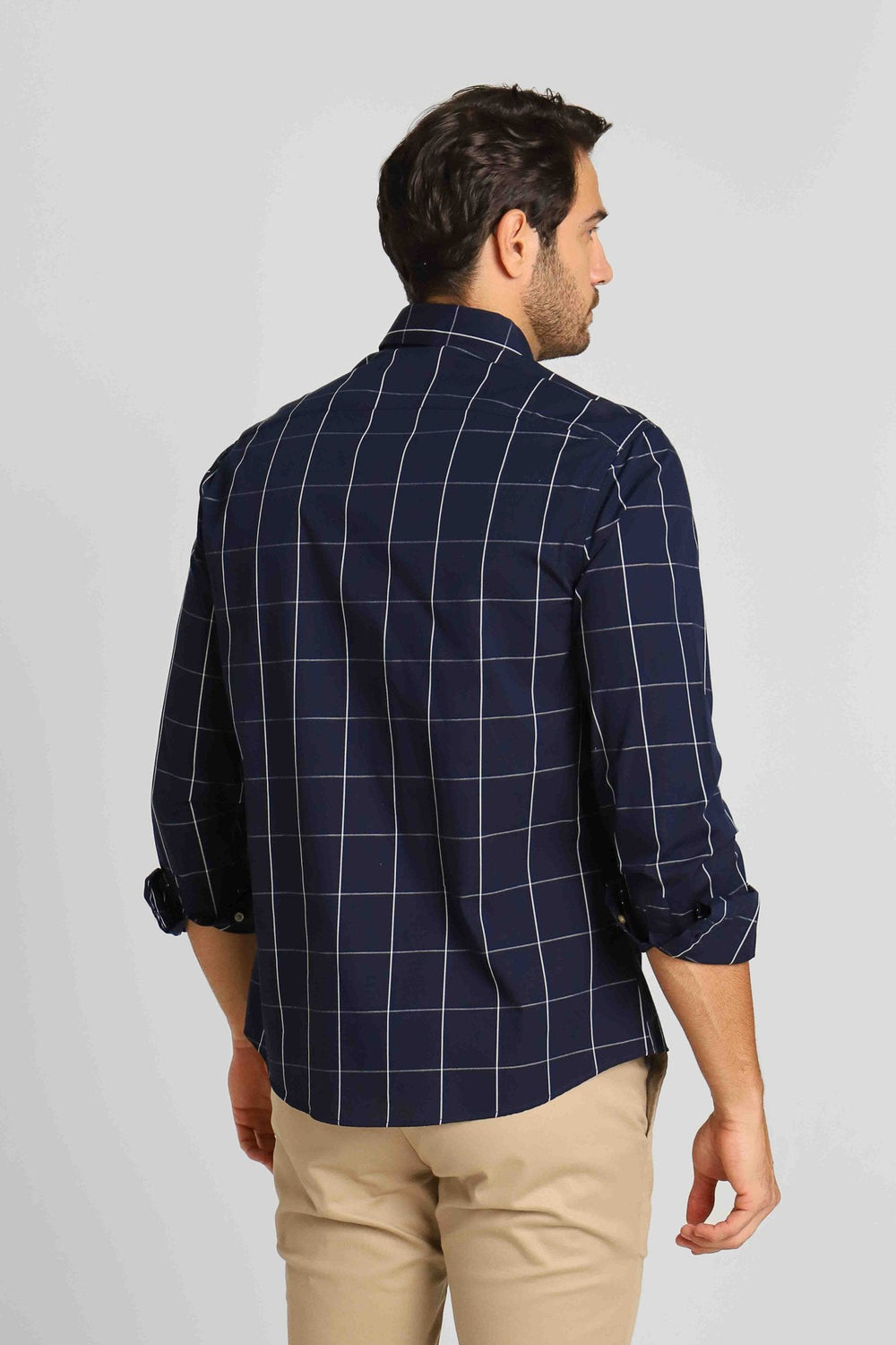 Camisa Calvin Klein Xadrez Slim Fit Marinho Ml - Henri Store