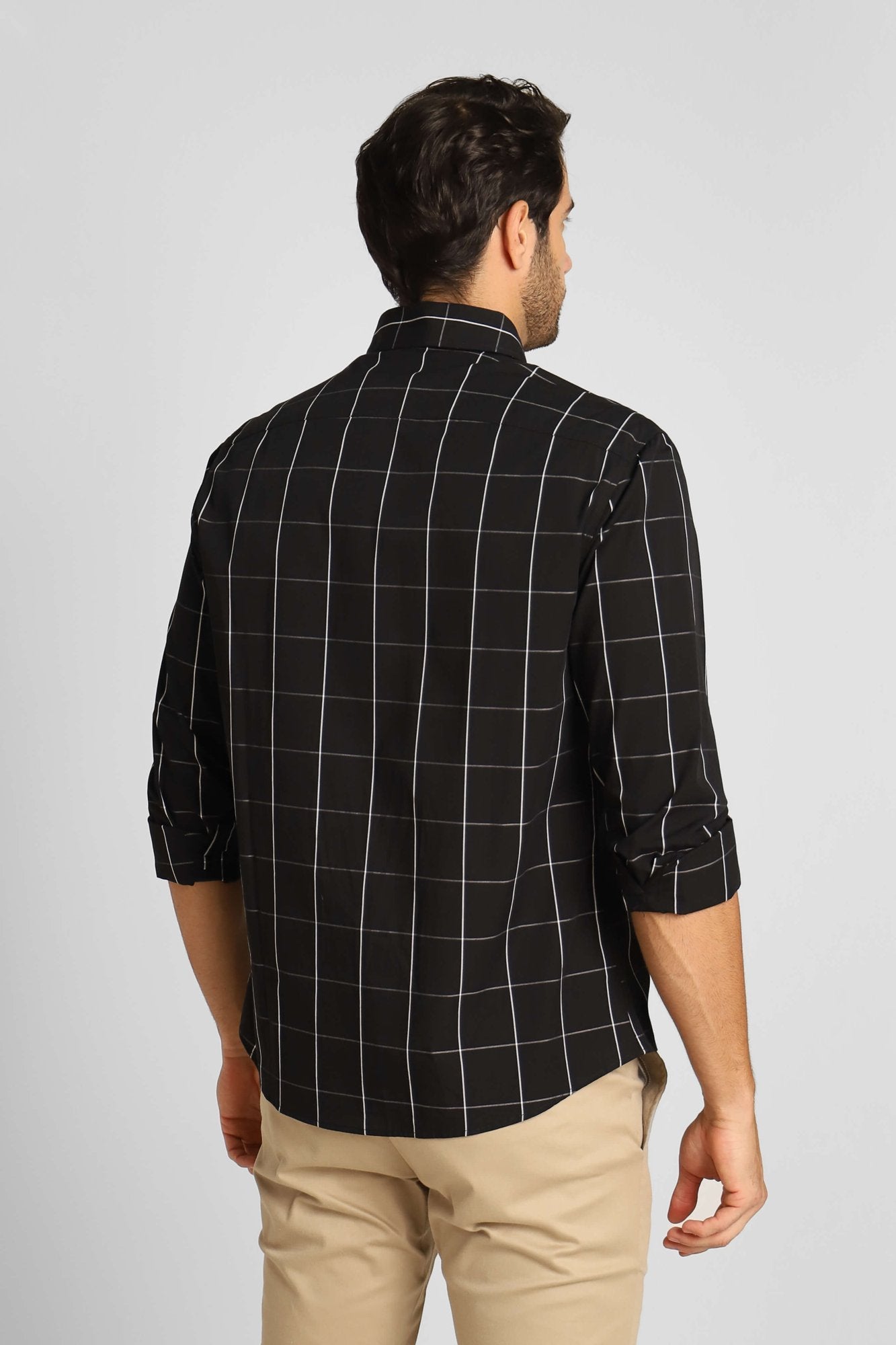 Camisa Calvin Klein Xadrez Slim Fit Preta Ml - Henri Store