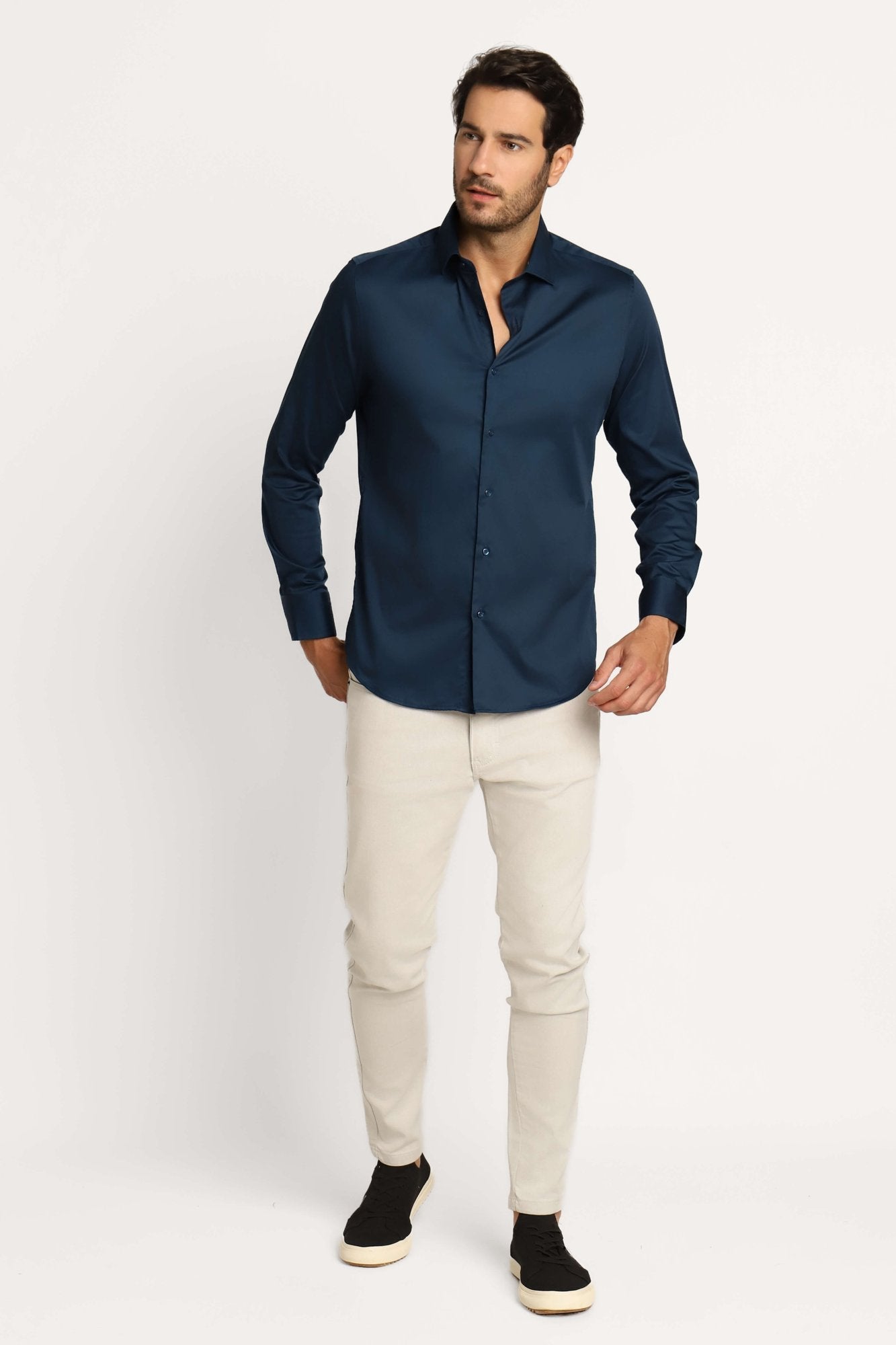 Camisa Dom Henrico Acetinada com Elastano Ml - Henri Store