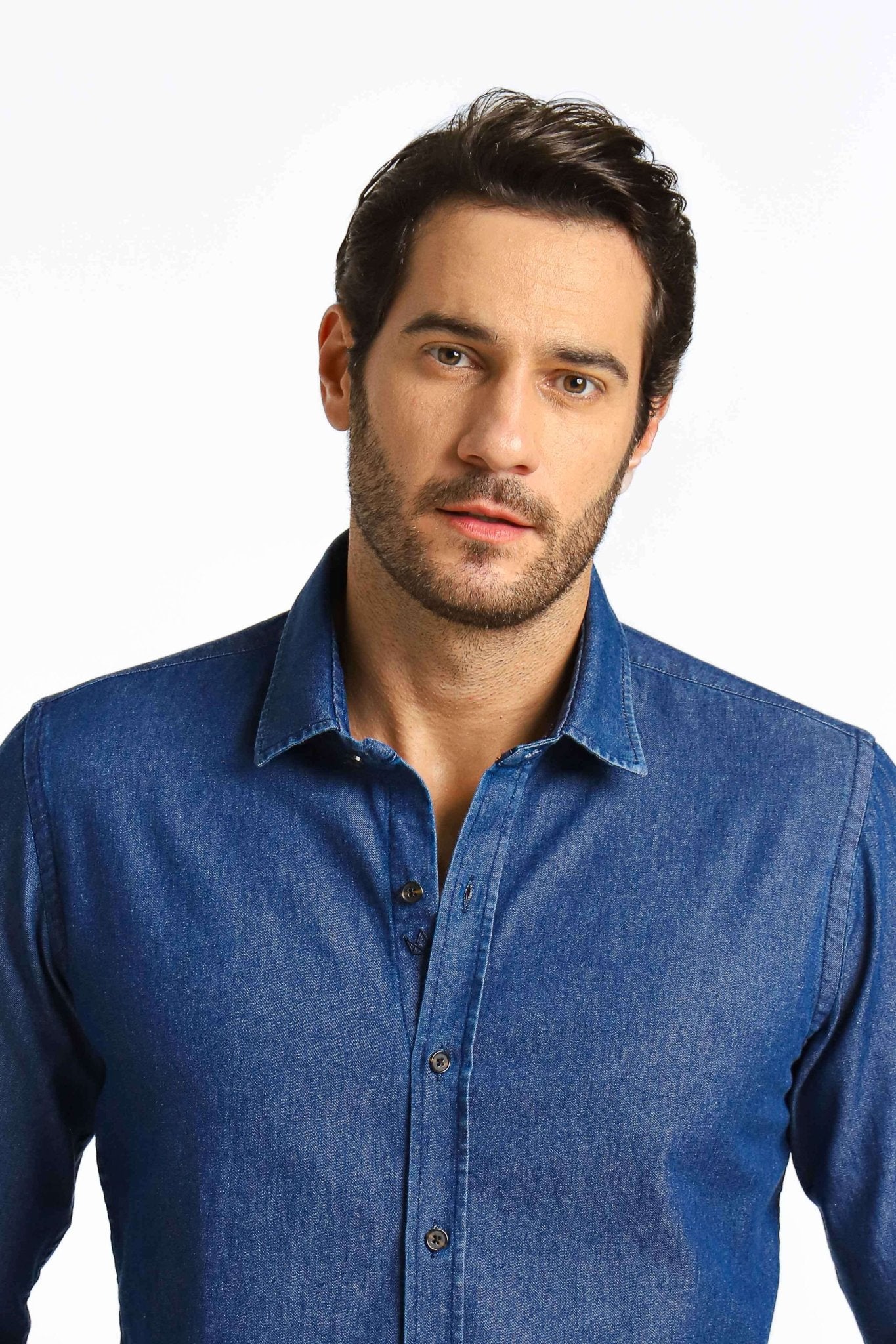 Camisa Dom Henrico Jeans Ml Slim Fit - Henri Store