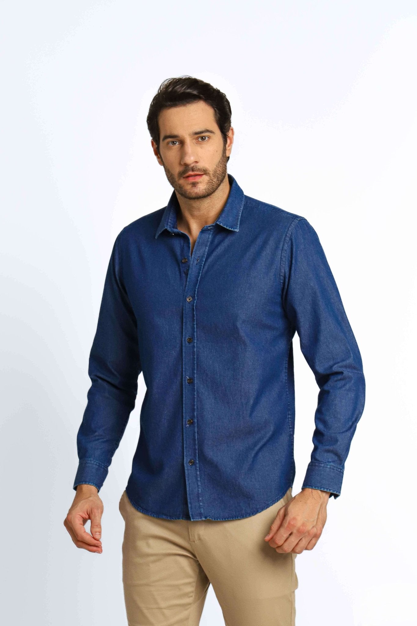 Camisa Dom Henrico Jeans Ml Slim Fit - Henri Store