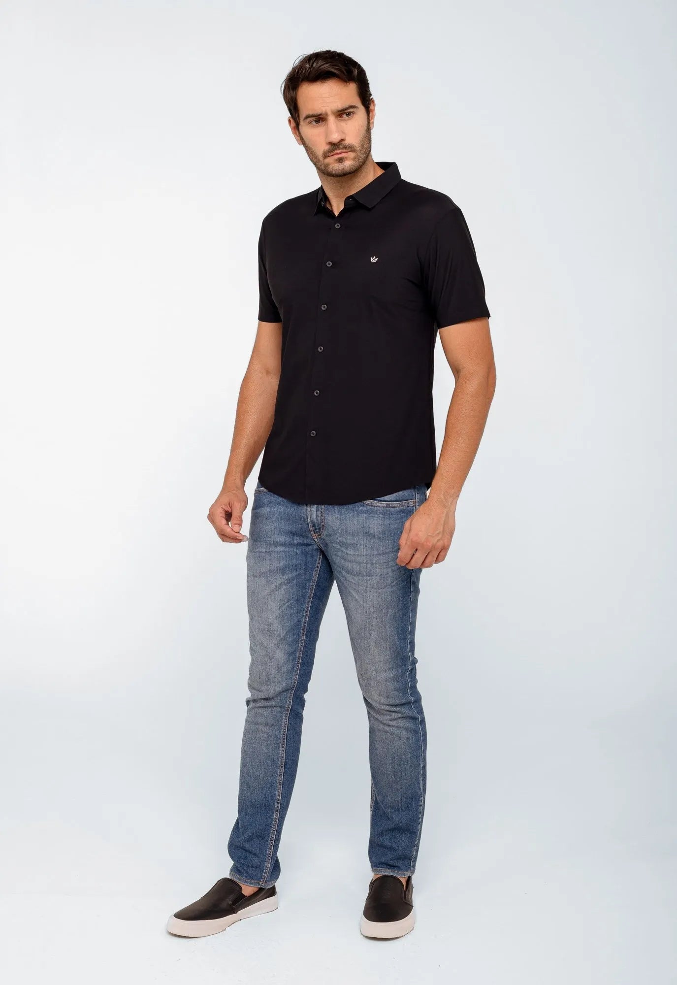 Camisa Dom Henrico Manga Curta Poliamida - Henri Store