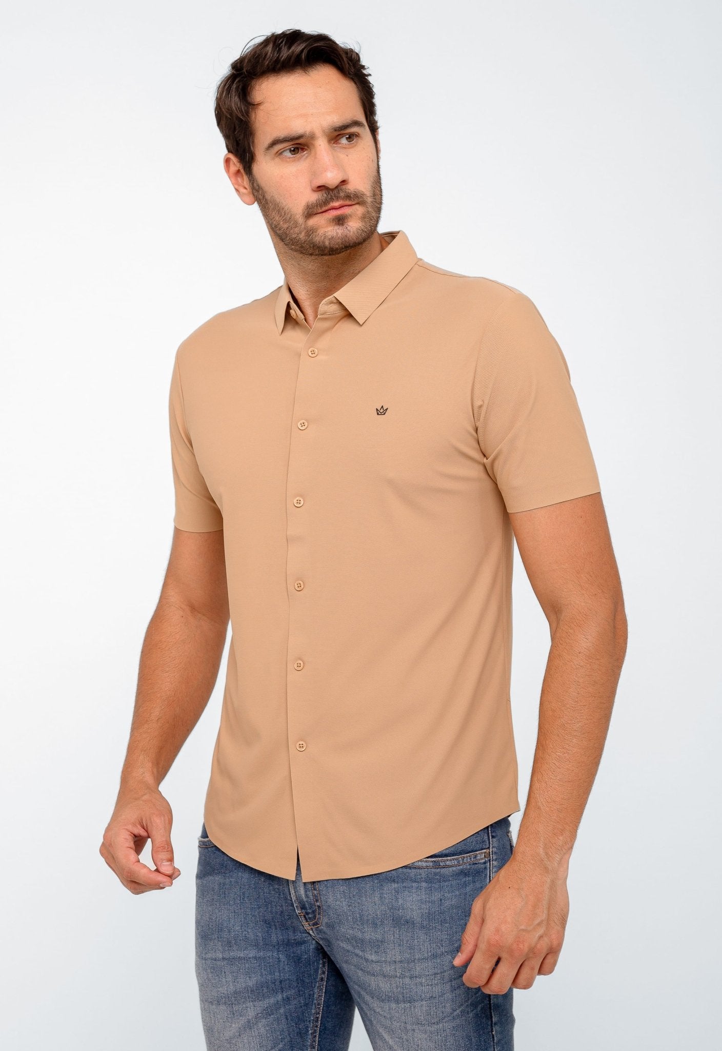 Camisa Dom Henrico Manga Curta Poliamida - Henri Store