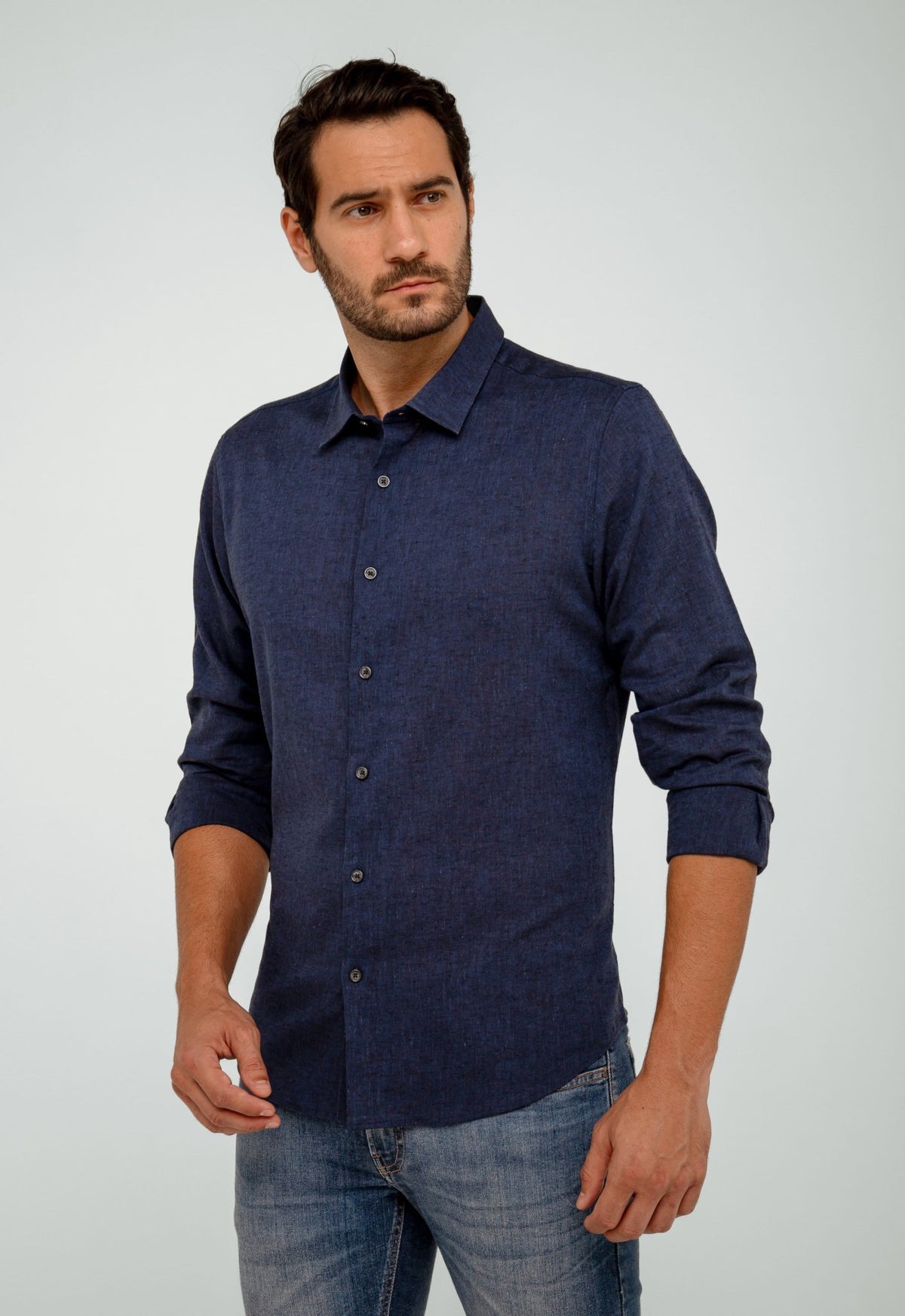 Camisa Dom Henrico Manga Longa Regular Linho - Henri Store