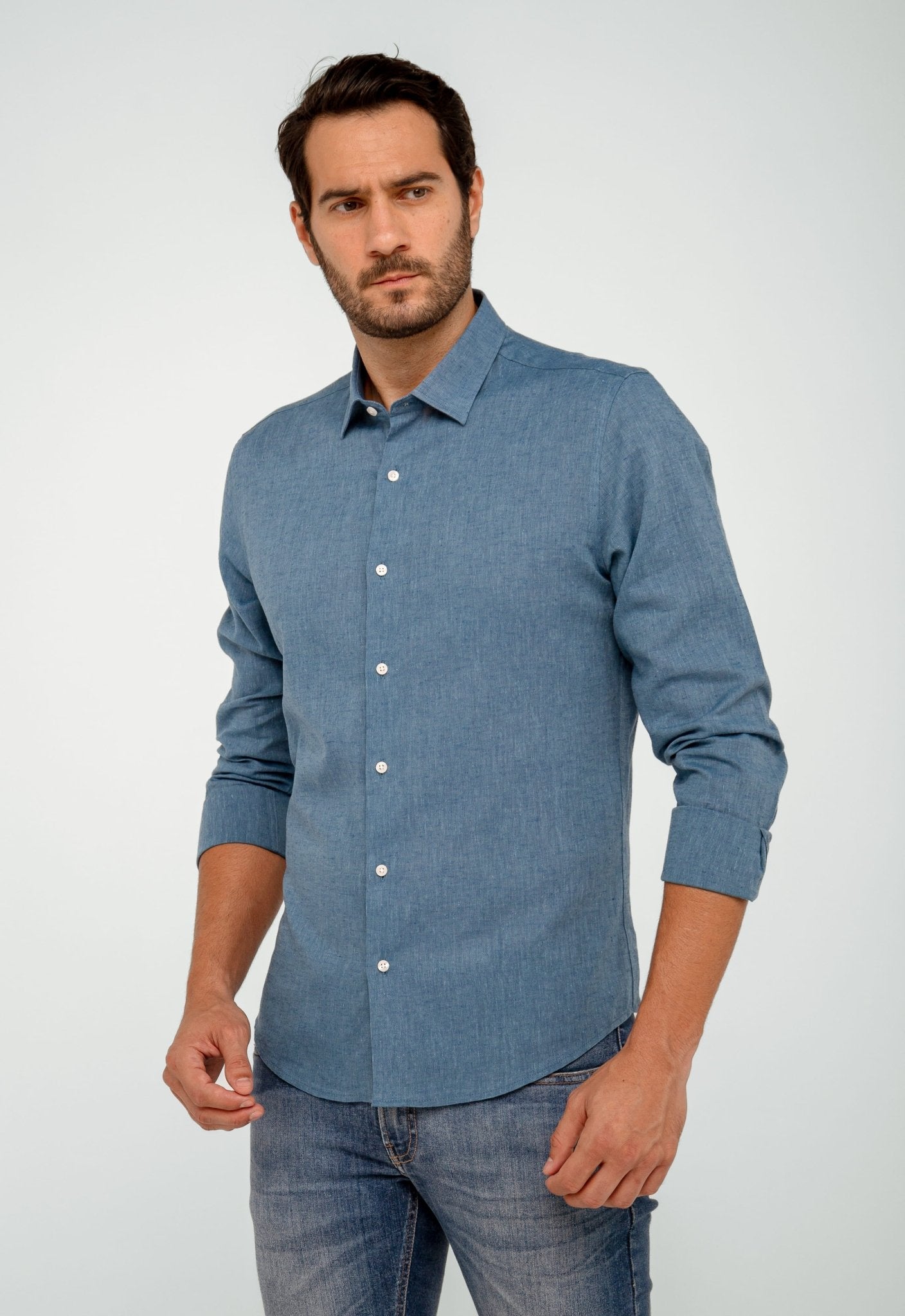 Camisa Dom Henrico Manga Longa Slim Fit Linho - Henri Store