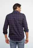 Camisa Dom Henrico Masculina Azul Marinho Xadrez Slim Fit Manga Longa Casual - Henri Store