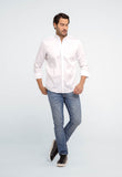 Camisa Dom Henrico Masculina Preta Gola Padre Slim Fit Algodão Egípcio - Henri Store