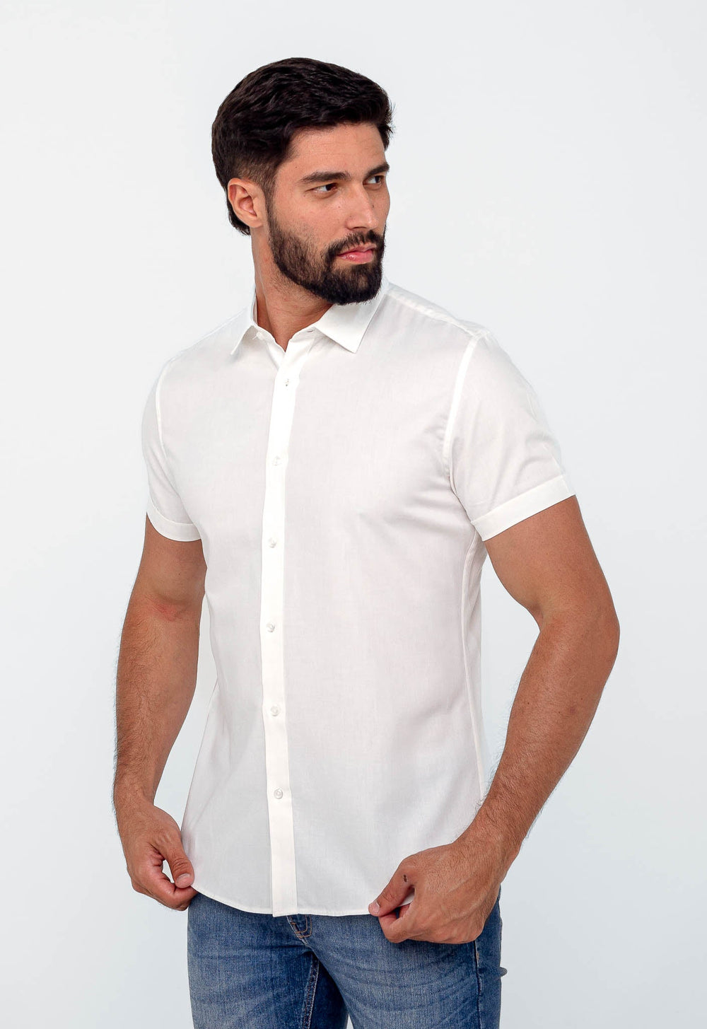 Camisa Dom Henrico Mc Slim Fit Oxford Branco - Henri Store