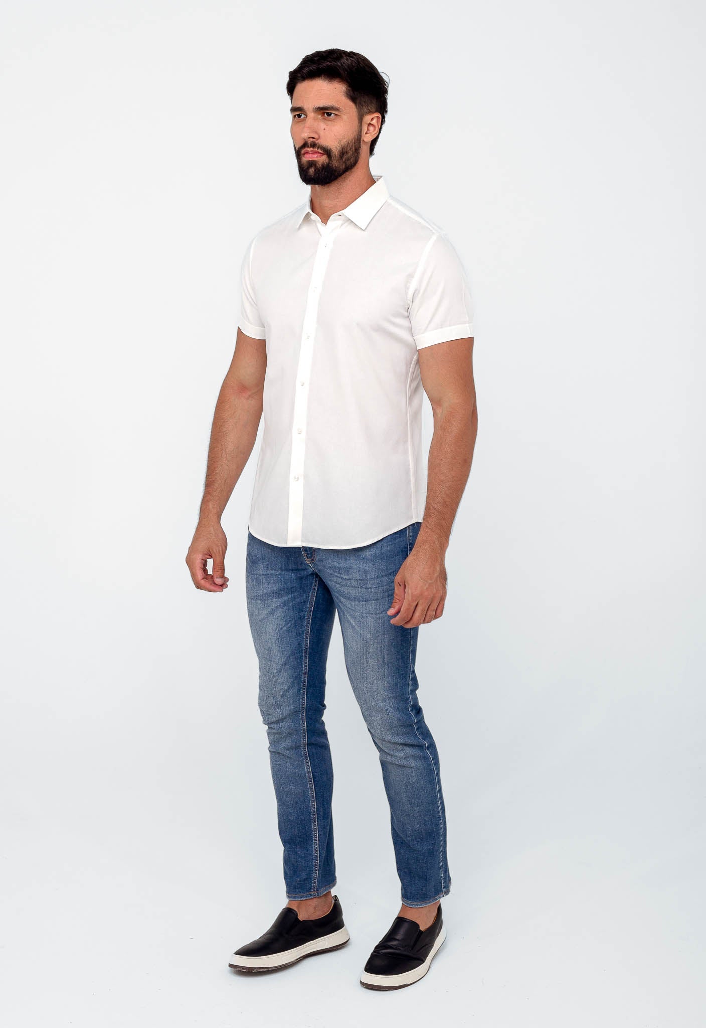 Camisa Dom Henrico Mc Slim Fit Oxford Branco - Henri Store