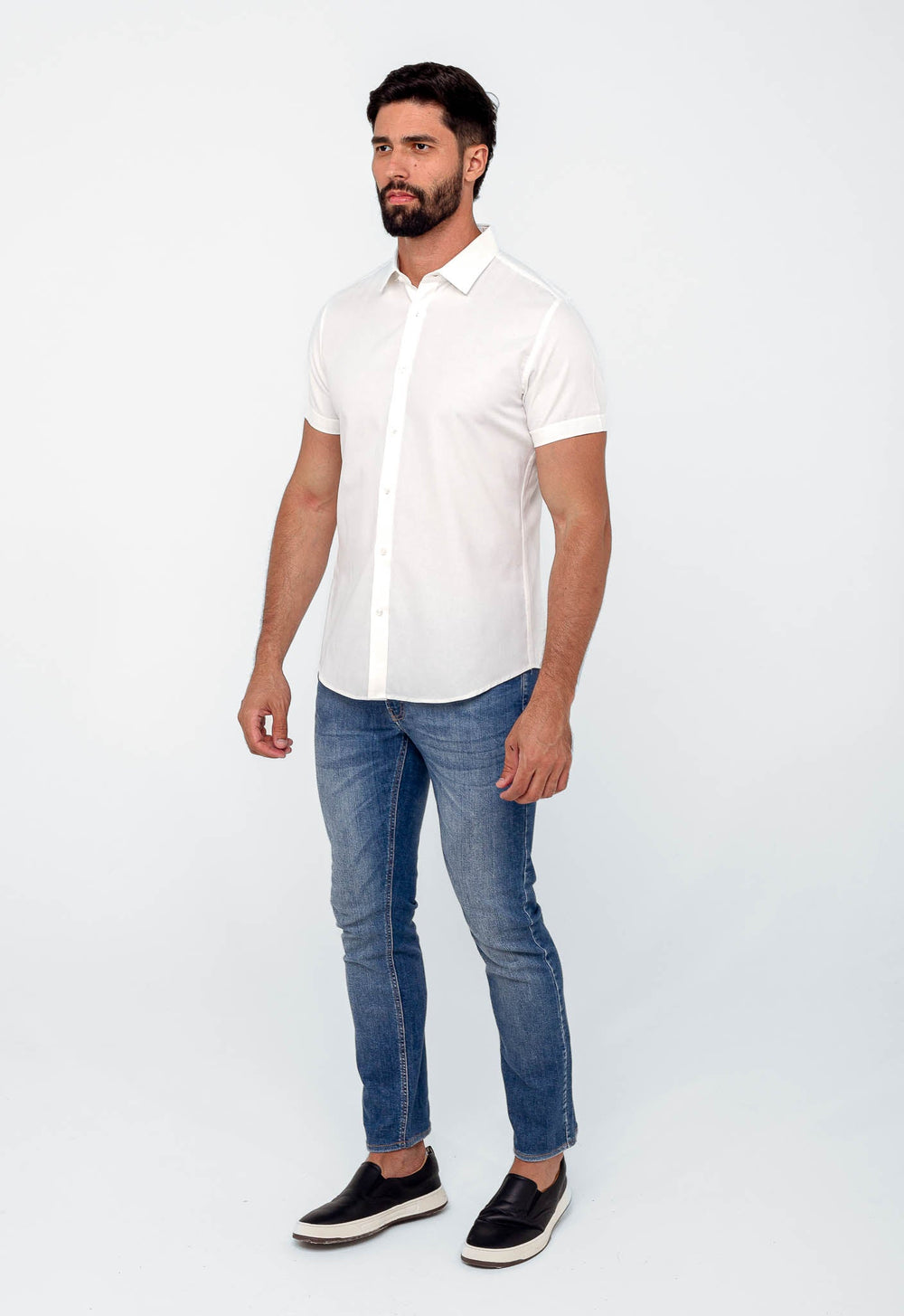 Camisa Dom Henrico Mc Slim Fit Oxford Branco - Henri Store