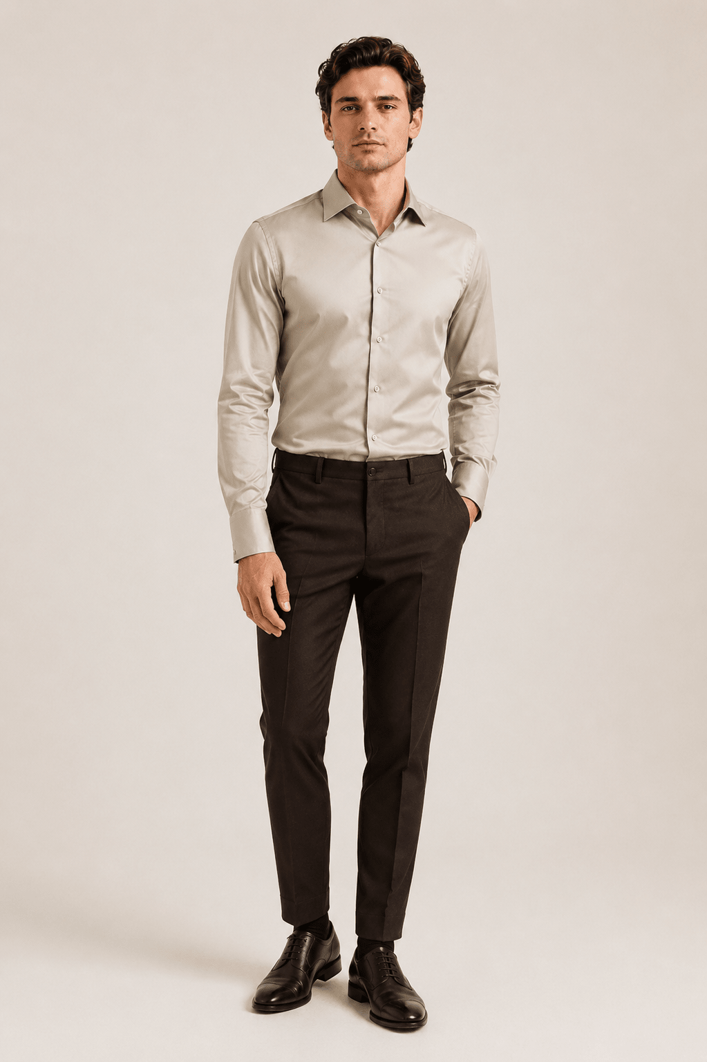 Camisa Dom Henrico ML Acetinada Lisa - Henri Store
