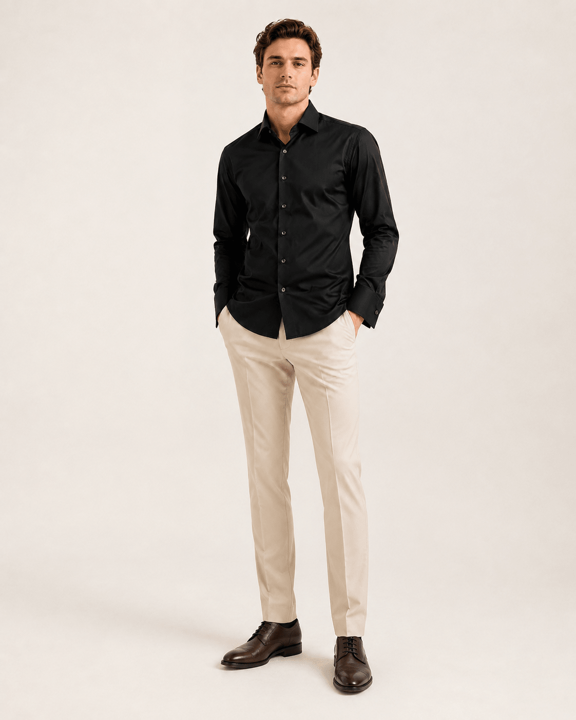 Camisa Dom Henrico ML Acetinada Lisa - Henri Store