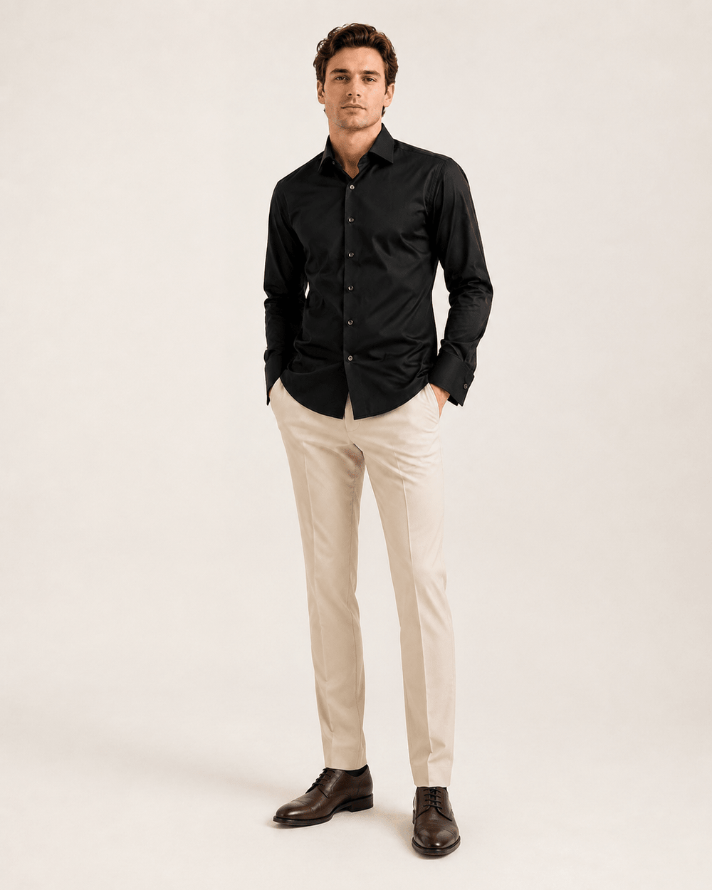 Camisa Dom Henrico ML Acetinada Lisa - Henri Store