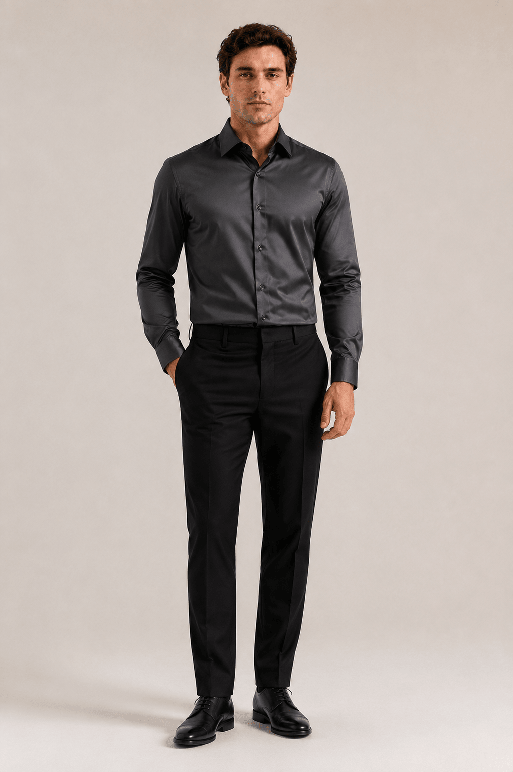 Camisa Dom Henrico ML Acetinada Lisa - Henri Store