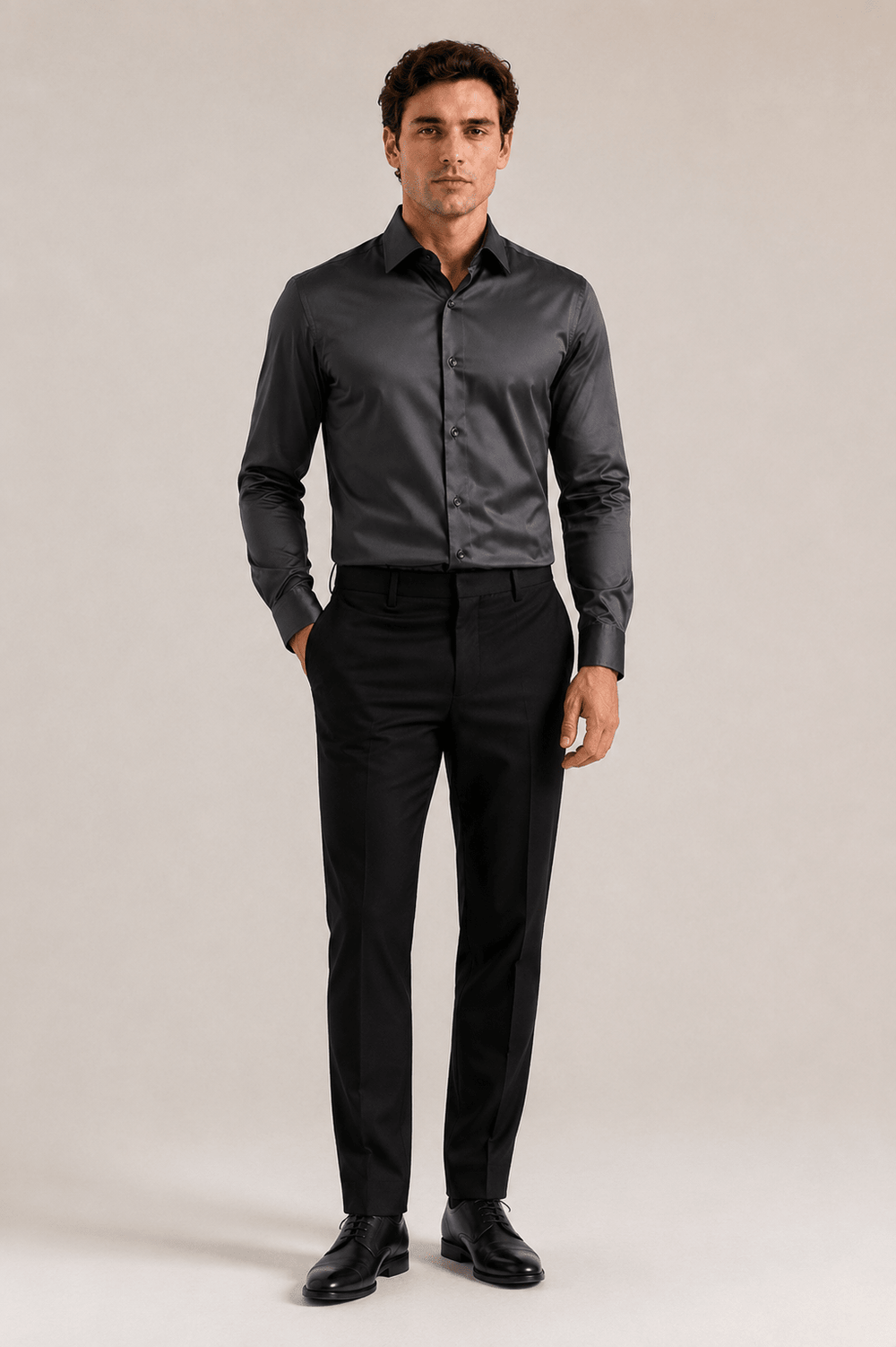 Camisa Dom Henrico ML Acetinada Lisa - Henri Store