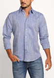 Camisa Dom Henrico Ml Alfaiataria Azul Mesclado - Henri Store