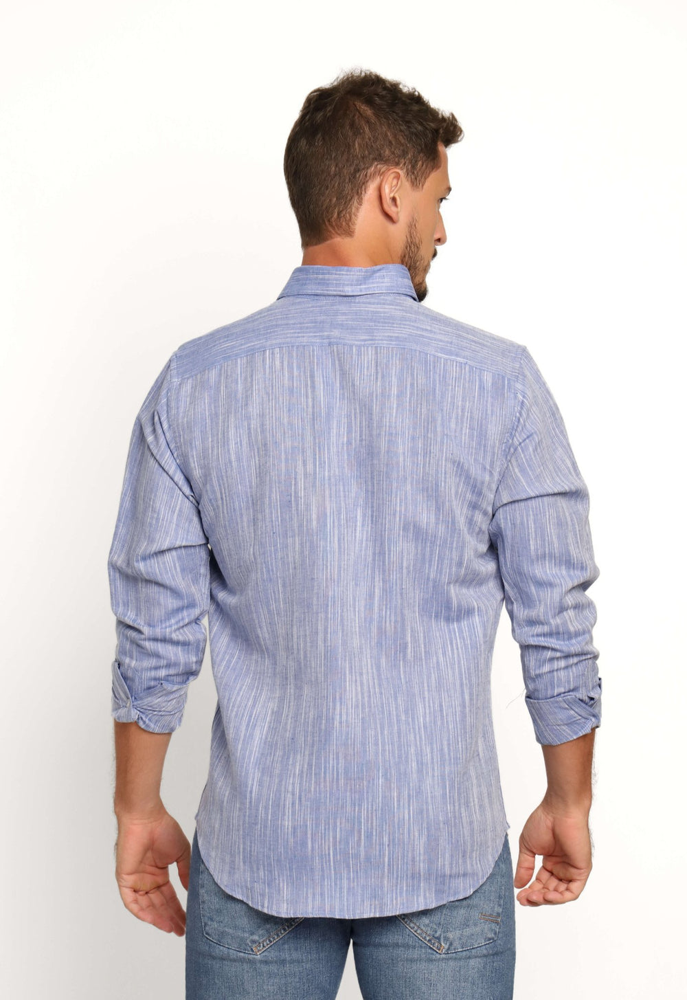 Camisa Dom Henrico Ml Alfaiataria Azul Mesclado - Henri Store