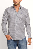 Camisa Dom Henrico Ml Alfaiataria Xadrez Branca C/ Marinho - LIVE - Henri Store