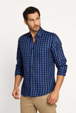 Camisa Dom Henrico Ml Alfaiataria Xadrez Marinho - Henri Store