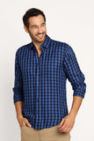 Camisa Dom Henrico Ml Alfaiataria Xadrez Marinho - Henri Store