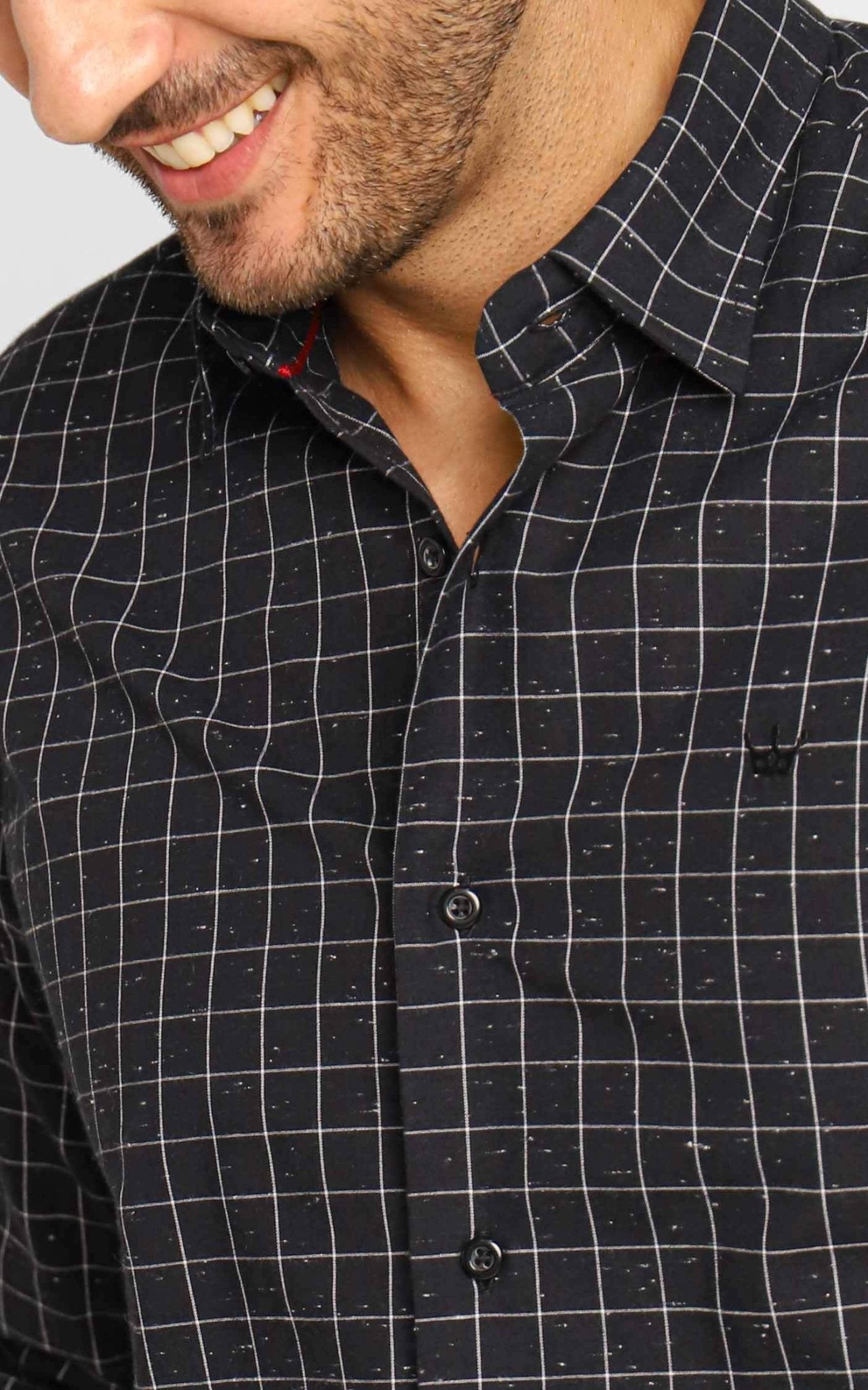 Camisa Dom Henrico Ml Alfaiataria Xadrez Preta - Henri Store