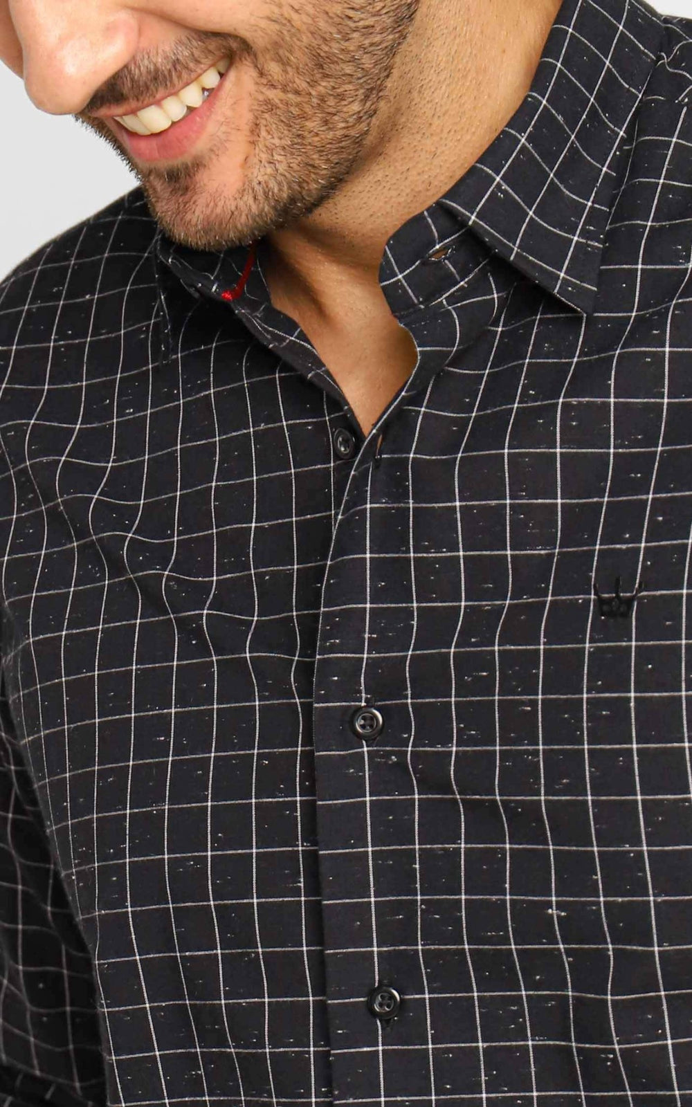 Camisa Dom Henrico Ml Alfaiataria Xadrez Preta - Henri Store