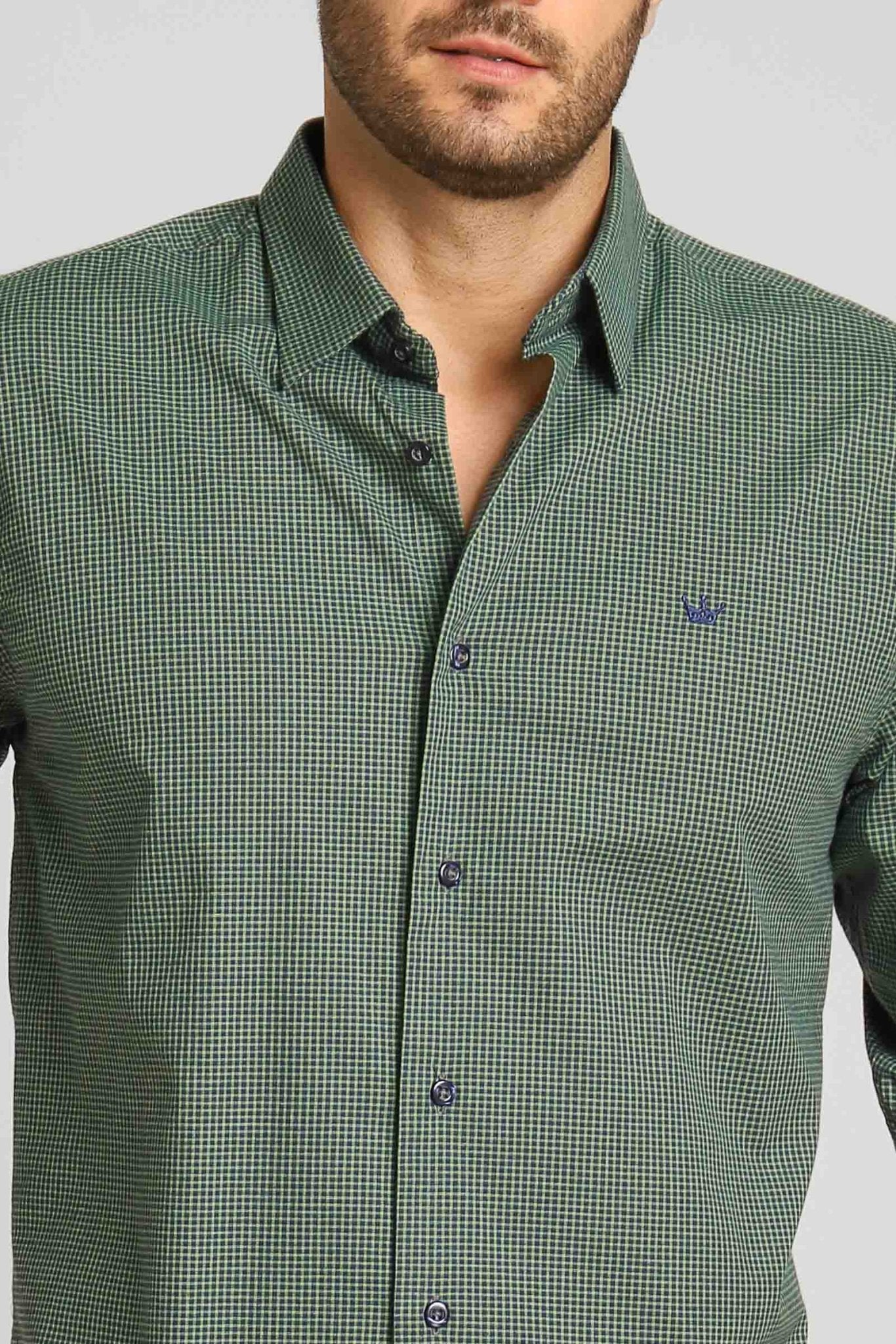 Camisa Dom Henrico Ml Alfaiataria Xadrez Verde - Henri Store