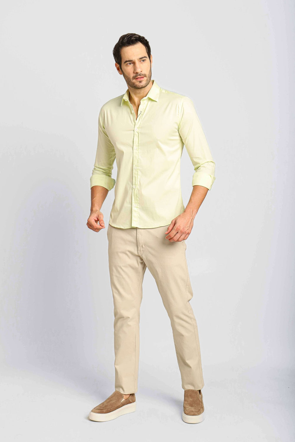 Camisa Dom Henrico Ml Basica Verde Claro - Henri Store