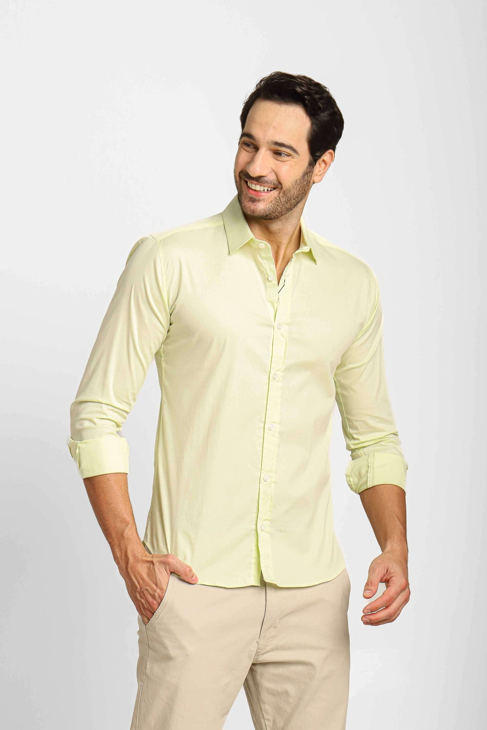 Camisa Dom Henrico Ml Basica Verde Claro - Henri Store