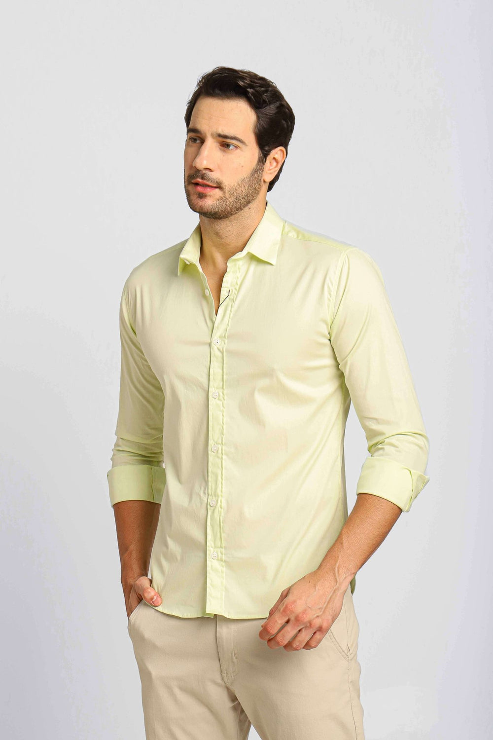Camisa Dom Henrico Ml Basica Verde Claro - Henri Store