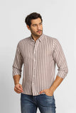 Camisa Dom Henrico Ml Linho Cinza Listrada - Henri Store