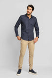 Camisa Dom Henrico ml Milano Slim Fit Xadrez Marinho - Henri Store