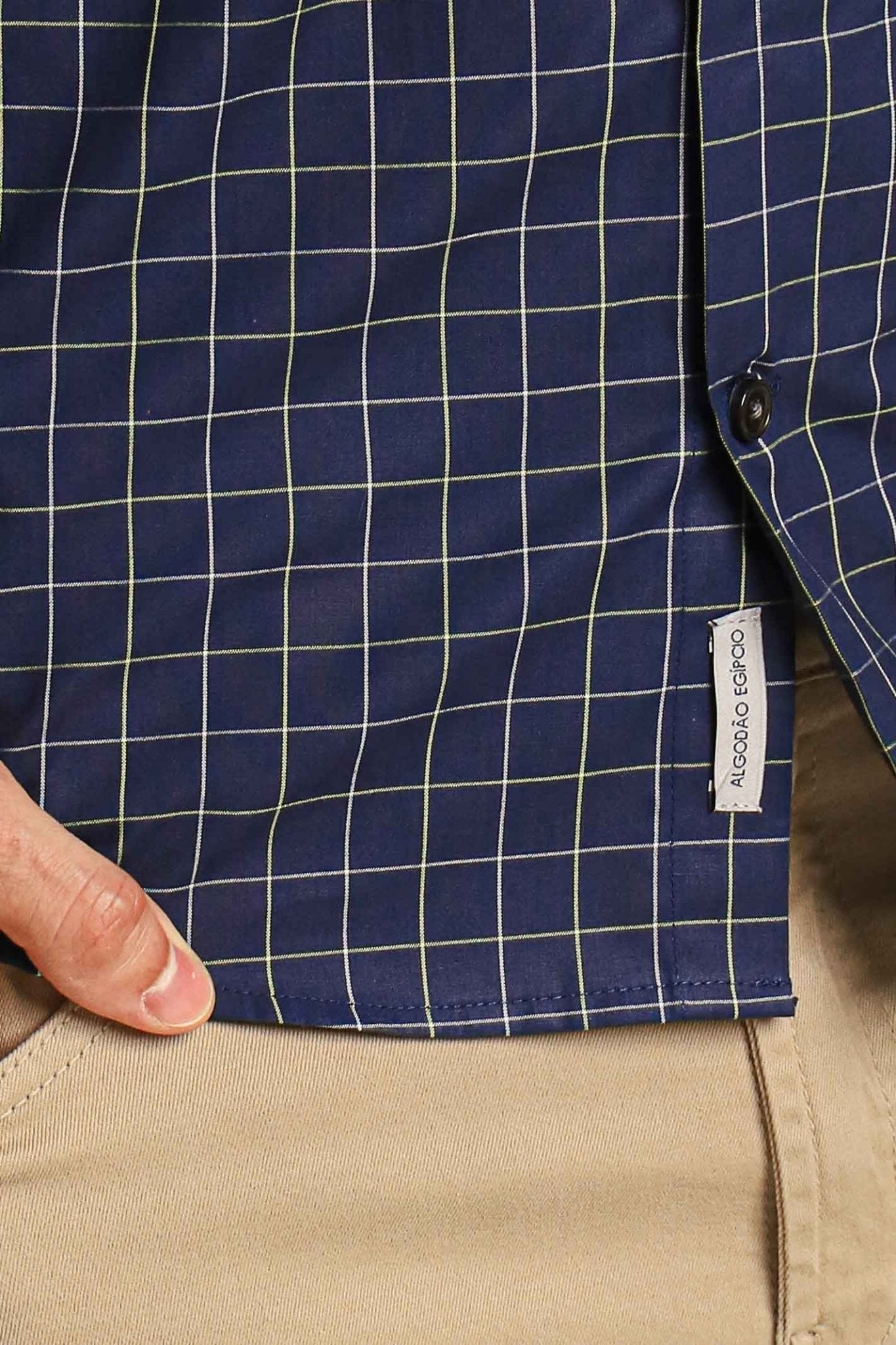 Camisa Dom Henrico ml Milano Slim Fit Xadrez Marinho - Henri Store
