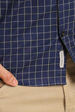 Camisa Dom Henrico ml Milano Slim Fit Xadrez Marinho - Henri Store