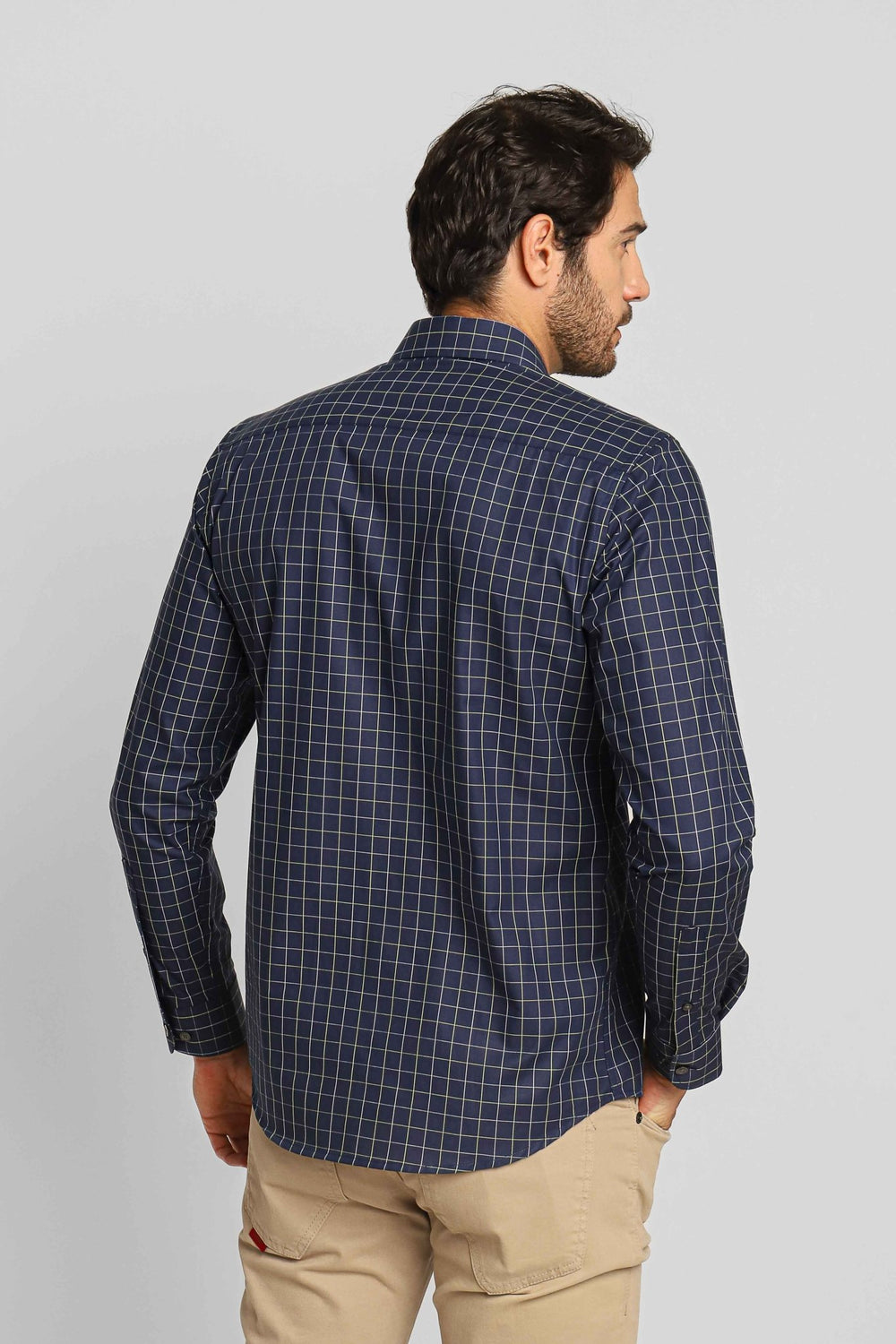 Camisa Dom Henrico ml Milano Slim Fit Xadrez Marinho - Henri Store