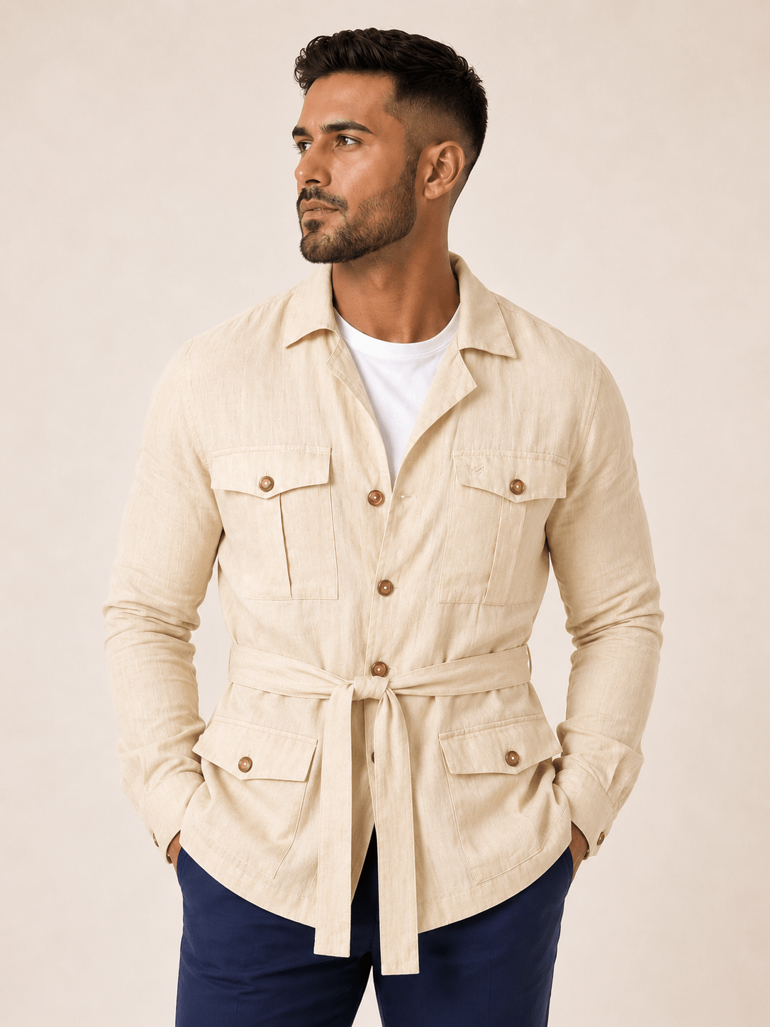Camisa Dom Henrico ML Parka em Linho Italiano - Henri Store