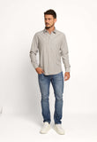Camisa Dom Henrico Ml Regular Fit Cinza Quadriculada - Henri Store