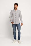 Camisa Dom Henrico Ml Regular Fit Xadrez Branco - Henri Store
